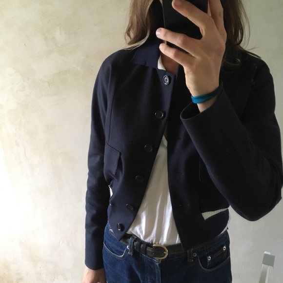 Victor Victoria navy varsity style jacket sz S - Picture 6 of 14